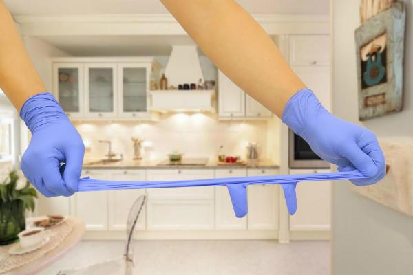 pvc一次性丁晴手套牙科橡胶卫生防油白乳胶工业手术劳保手套