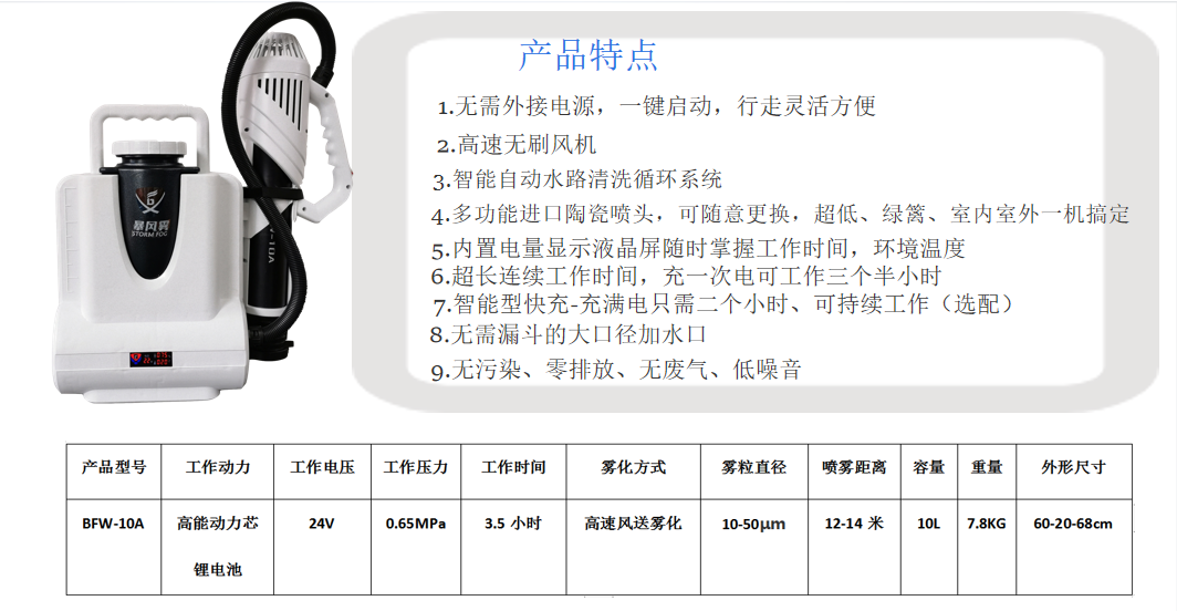 300841183446. <p>上海聚慕医疗器械公司提供医疗器械采购,维修保养,安装培训,出租租赁等,来电咨:18901912755</p> png 暴风雾BFW-10A低容量电动喷雾器,气溶胶喷雾器1.png